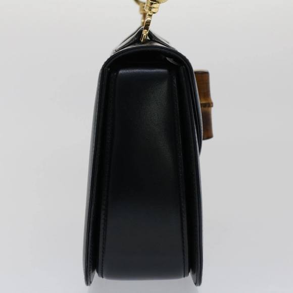 GUCCI Bamboo Hand Bag Leather Black 000.1781 Auth yk8245 - Picture 3 of 16